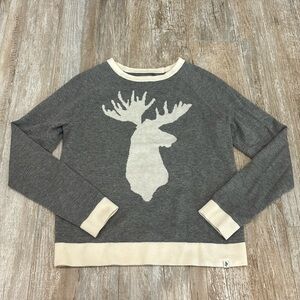 Abercrombie and fitch gray and cream moose wool sweater NWOT